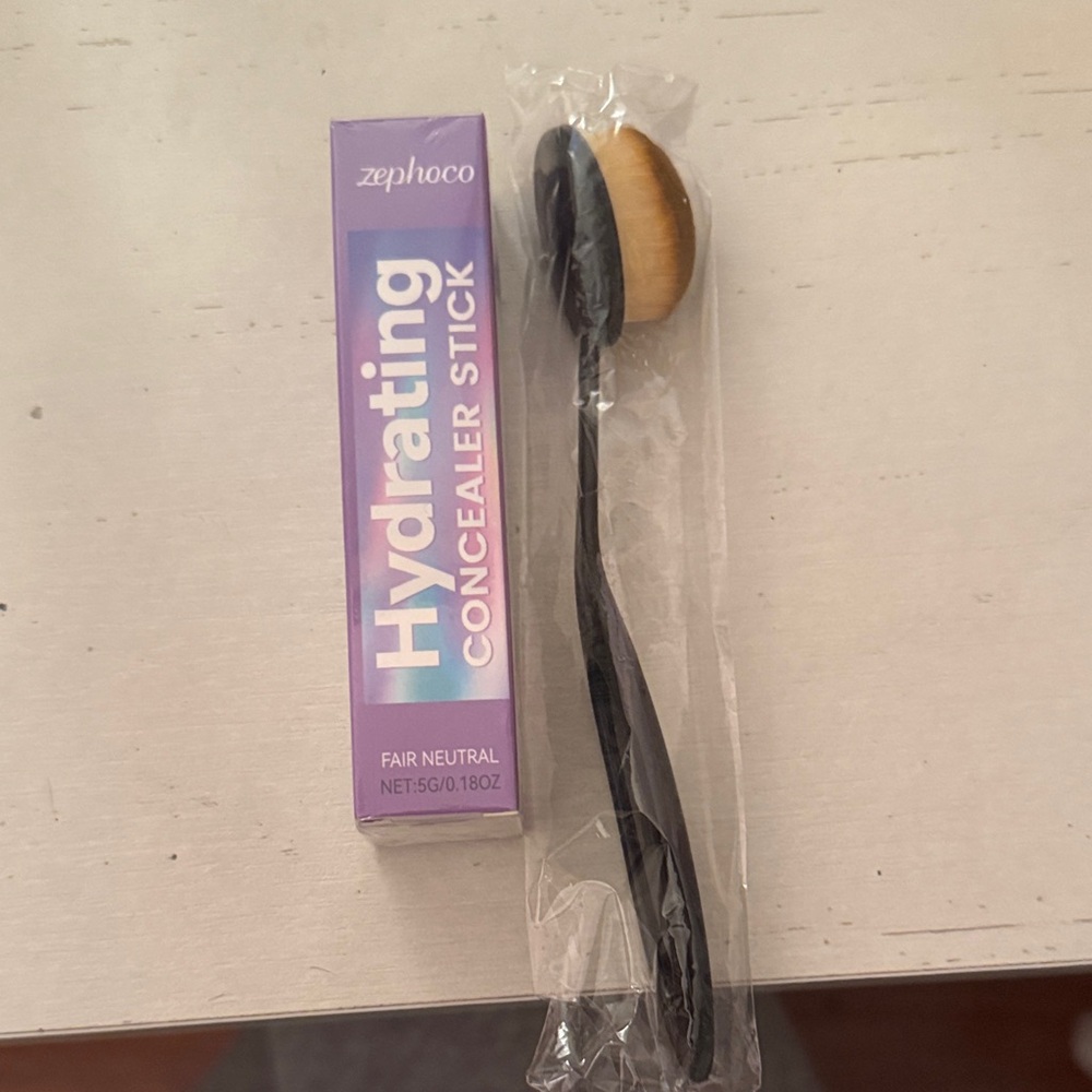 Zephoco Hydrating Concealer Stick - Fair Neutral with Black Brush